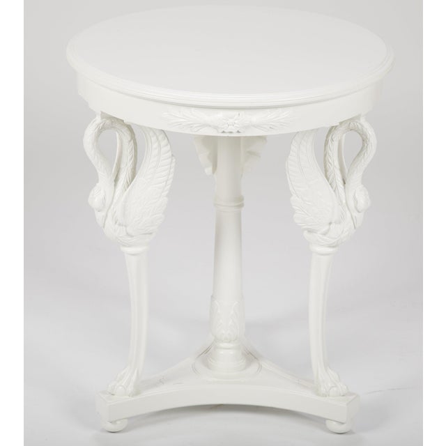 Tripod Side Table with Swans as Supporting Legs Chairish