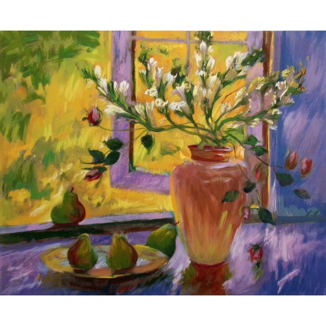 Impressionistic Giclee Art Print Still Life With Pears by S. Burkett Kaiser, Unframed For Sale