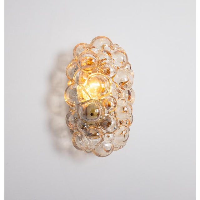 Amber Bubble Glass Sconce by Helena Tynell for Limburg, Germany, 1960s For Sale - Image 9 of 16