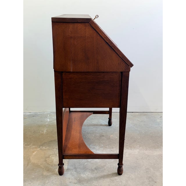 Victorian Antique Victorian Slant Front Carved Secretary For Sale - Image 3 of 16