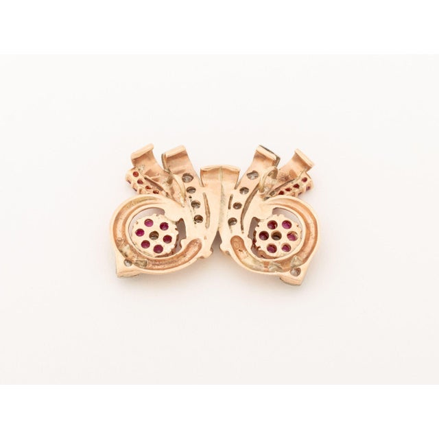 Mid 20th Century Vintage Rose Gold, Diamond, and Ruby Pendant For Sale - Image 5 of 8