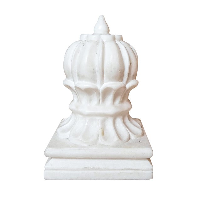 Stone Mid 20th Century Hand-Carved Marble Paperweight / Bookend, Orb Style For Sale - Image 7 of 17