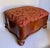 Early 20th Century Antique Upholstered Wood Serpentine Storage Footstool on Bun Feet For Sale - Image 5 of 12