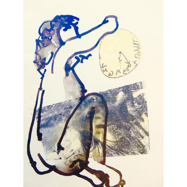 "Model With Time" Martha Holden Original Expressionist Figurative Drawing on Paper For Sale