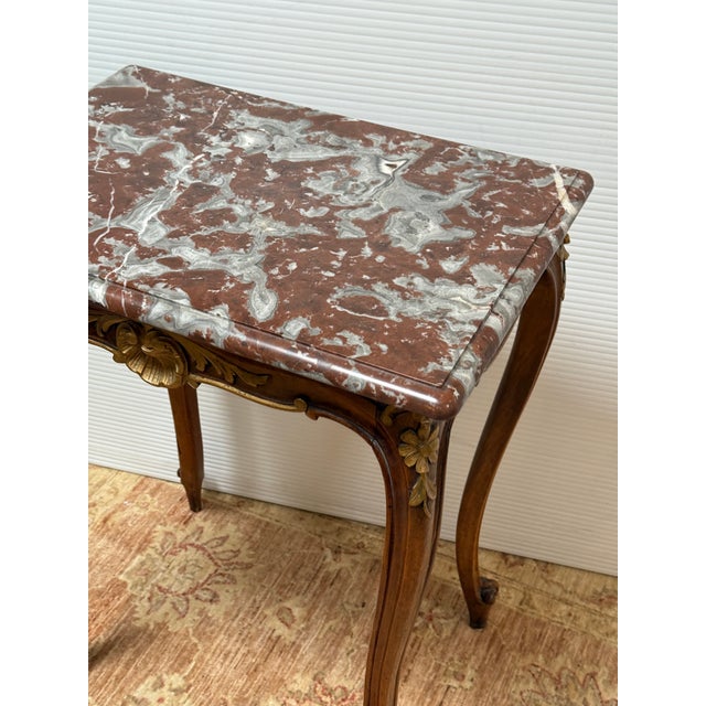 Antique French Louis XV Rouge Griotte Marble Top Accent Table For Sale - Image 9 of 12