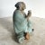 Chinese Vintage Chinese Pottery Figurine/Sculpture of a Mudman Drinking Tea For Sale - Image 3 of 7