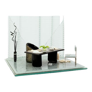 Emily Brock Postmodern Office Signed 1997 Fused Art Glass Table Sculpture For Sale