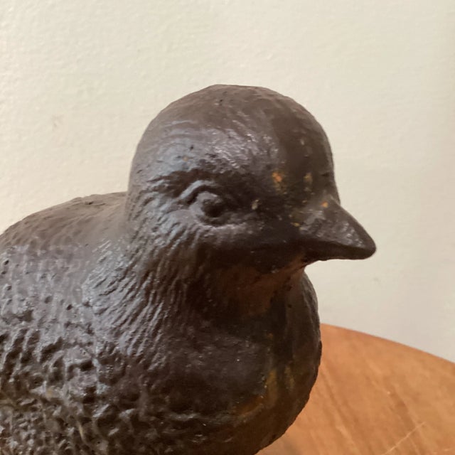Vintage Heavy Rusted Cast Iron Quail Sculpture For Sale - Image 9 of 12