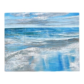 Coastal Seascape Oil Painting by Schrater – Original Ocean Wave Large Landscape on Canvas, 36" X 48" For Sale