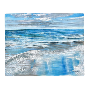 Coastal Seascape Oil Painting by Schrater – Original Ocean Wave Large Landscape on Canvas, 36" X 48"