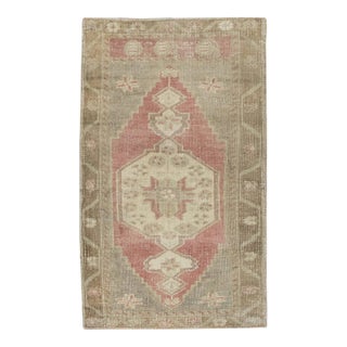 Oriental Hand Knotted Rug Turkish Mini Rug 1'8" x 2'11" For Sale