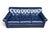 1960s Hollywood Regency Navy Blue Button-Tufted Leather Sofa For Sale - Image 4 of 13