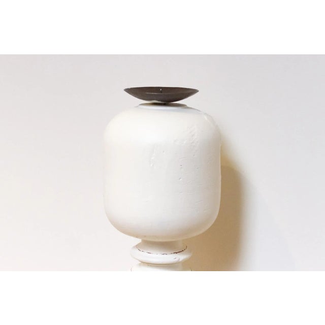 Antique White Candle Holder For Sale - Image 4 of 8
