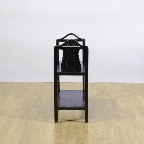 Magazine Rack in Black Lacquered Wood, 1900s For Sale - Image 6 of 9