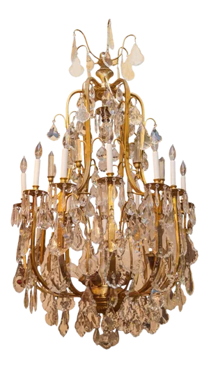 Early 20th Century Louis XV Style Gilt Bronze and Crystal Twelve-Light Chandelier