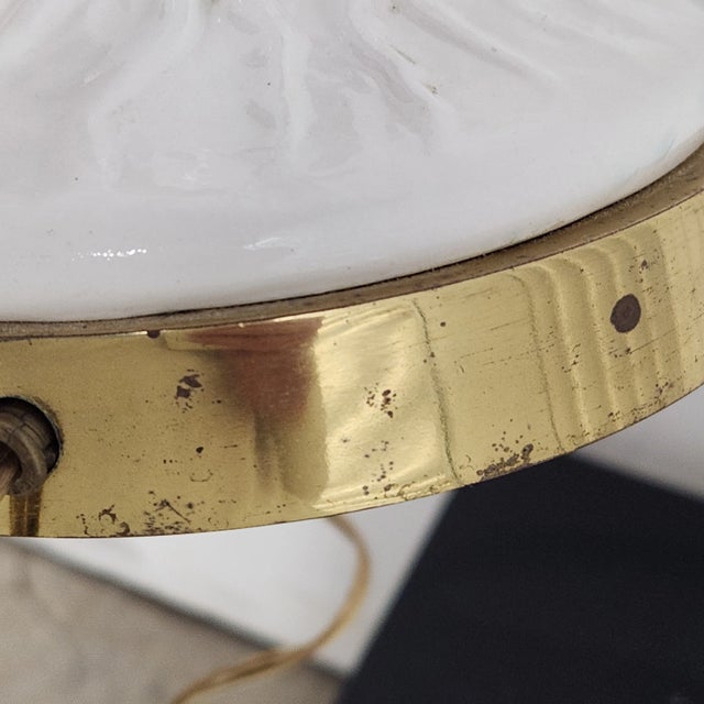 Mid 20th Century White Porcelain Palm Tree Table Lamp For Sale - Image 9 of 16