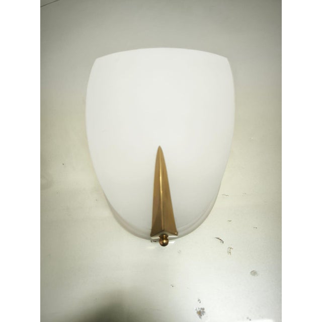 1940s Rationalist Wall Light in White Glass, 1940s For Sale - Image 5 of 16
