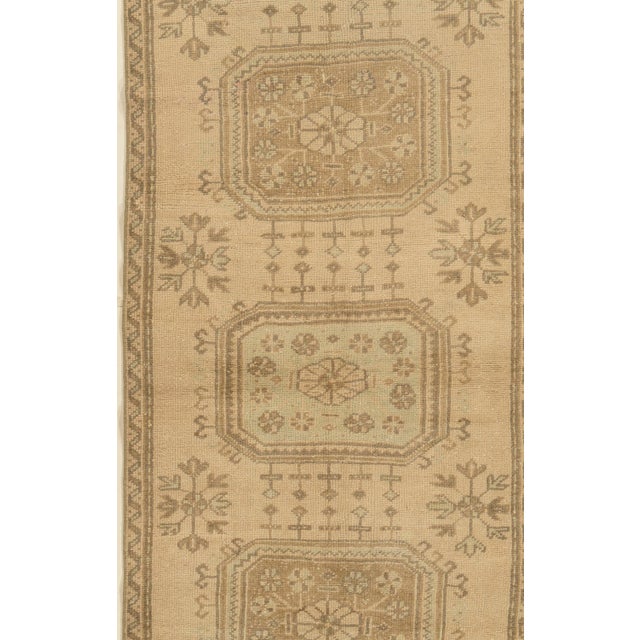 Turkish Vintage Circa 1940 Turkish Oushak Runner 3'3 X 11'3 For Sale - Image 3 of 6