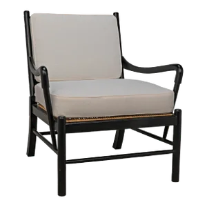 NOIR Kevin Chair in Hand Rubbed Black with Rattan Seat