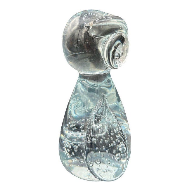 Mid-Century Murano Style Bullicante Art Glass Owl Sculpture Paper Weight For Sale - Image 4 of 7