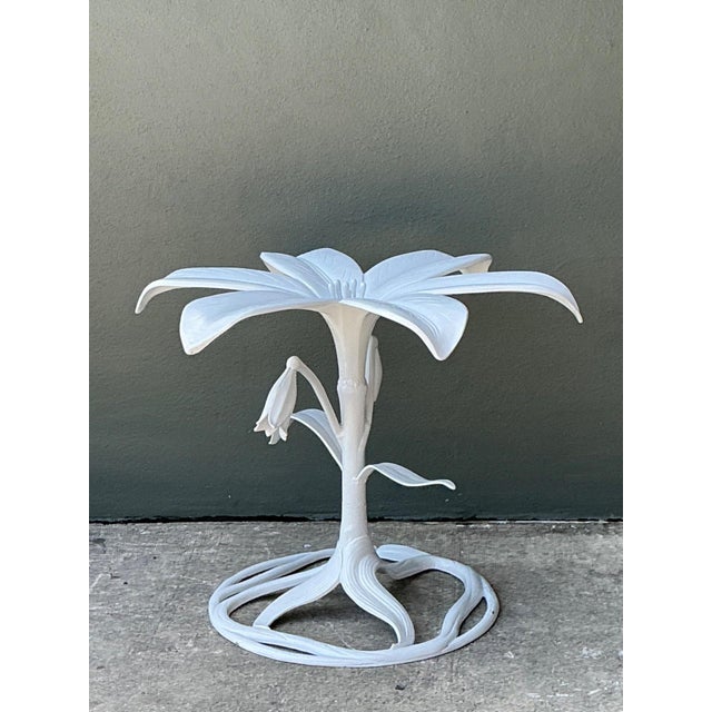 Vintage Arthur Court Cast Aluminum Lily Dining Table Pedestal For Sale - Image 12 of 16