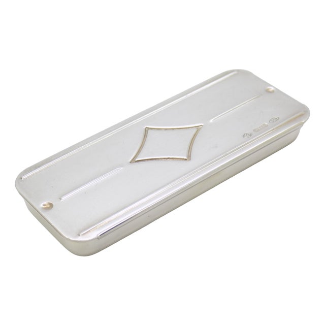 Vintage Italian Genuine Silver 800 Rectangular Pill Box by Greggio, 1970s For Sale