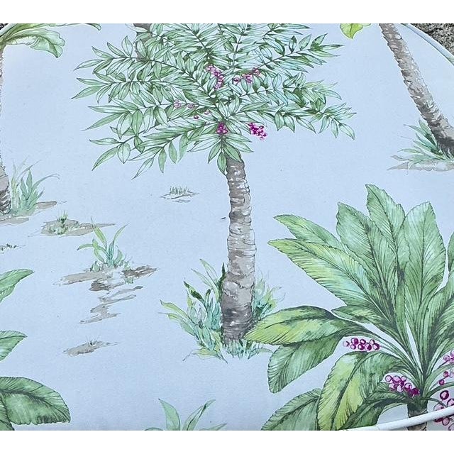 Manuel Canovas Vintage Chinese Chippendale Dining Chairs in Manuel Canovas Palm Print - Set of 8 For Sale - Image 4 of 12