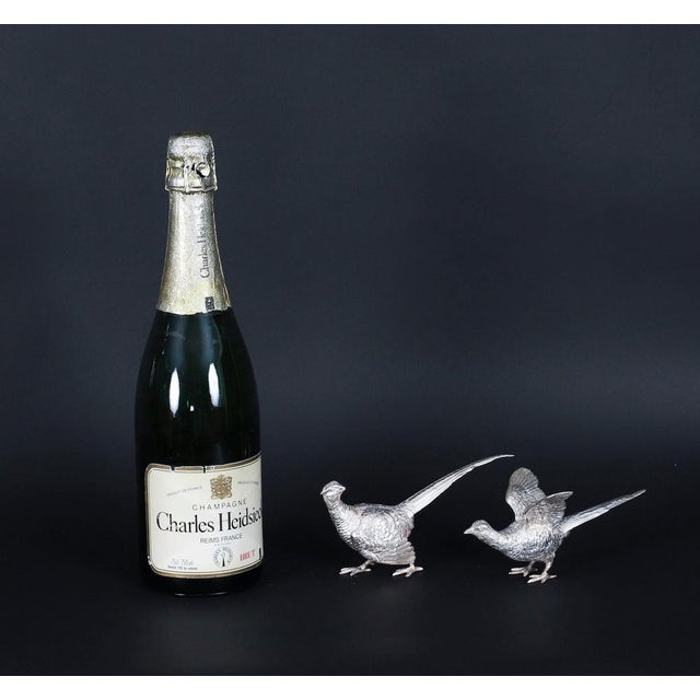 Vintage Sterling Silver Pheasants from Edward Barnard & Sons, London, 1971, Set of 2 For Sale - Image 15 of 16