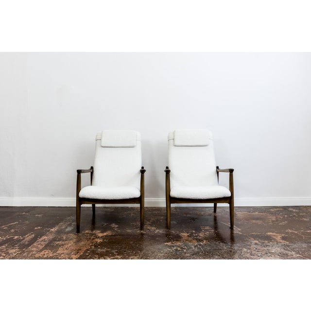 Mid-Century Modern Mid-Century Modern High Back Lounge Chairs by Edmund Homa, Poland, 1960s, Set of 2 For Sale - Image 3 of 13