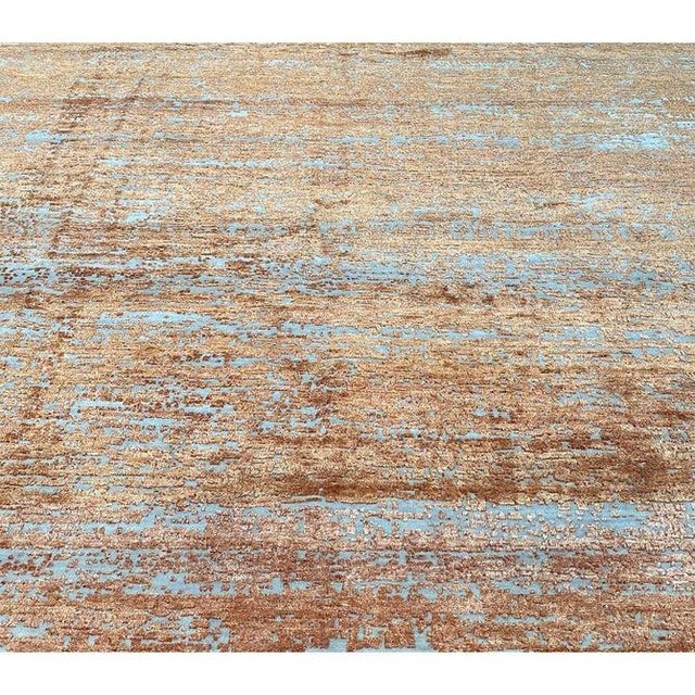 Orange 1990s Handwoven Modern Abstract Area Rug 8x10 For Sale - Image 8 of 9