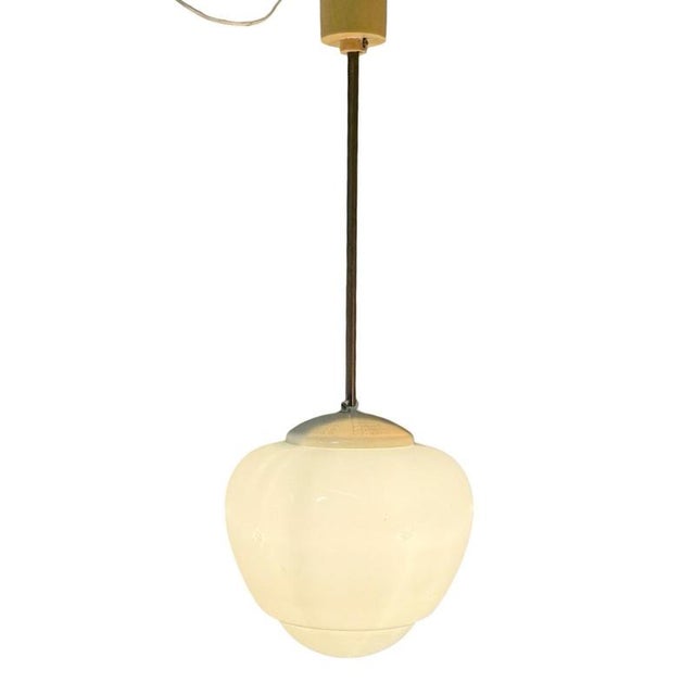 Vintage MCM Pendant Light in Milk White Glass from Pegasam Spain For Sale - Image 9 of 9