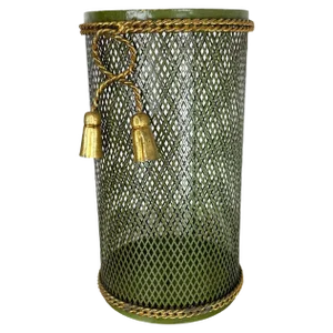 Hollywood Regency Gilded Metal Umbrella Stand by Li Puma, Firenze, Italy, 1950s