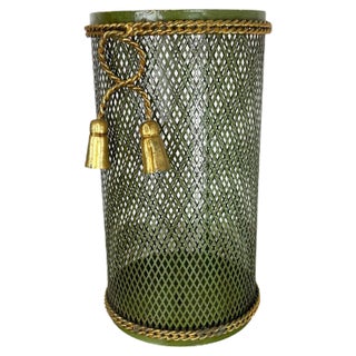 Hollywood Regency Gilded Metal Umbrella Stand from Li Puma, Firenze, Italy, 1950s For Sale