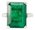 Vintage Platinum 9.77ctw Gia Green Emerald Diamond Three Stone Cocktail Ring, Size 7.75 For Sale