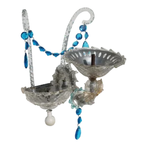 1930's Italian Art Deco Murano Barovier & Toso "Fish/ Dolphin" Wall Sconce