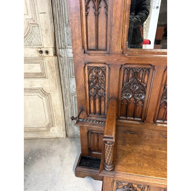 Neo-Gothic Style Wardrobe, 1890s For Sale - Image 10 of 14