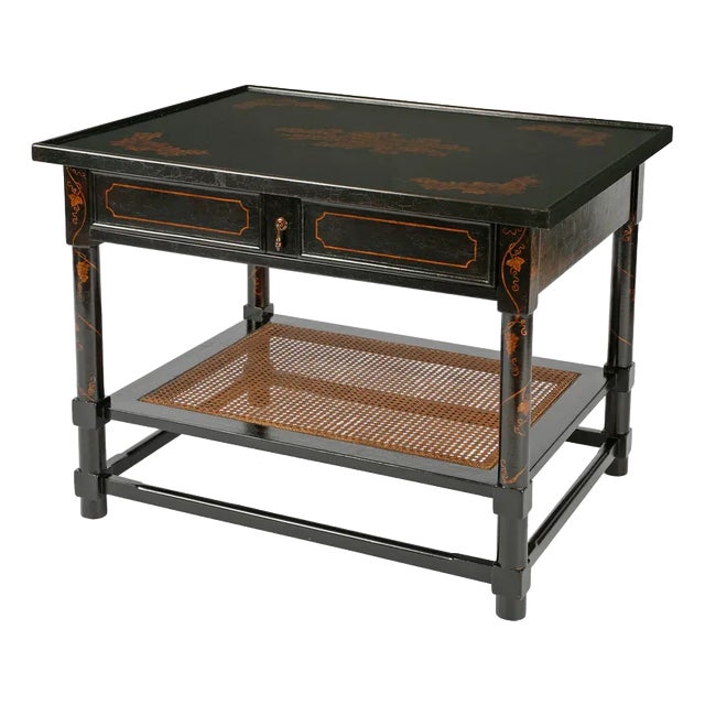 Charles Pollock for William Switzer Large Ebonized French Side Table For Sale