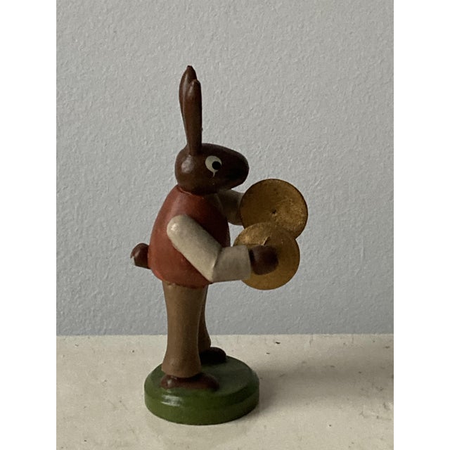 Wood Folk Art German Wooden Rabbit Figures Playing Music, Set of 6 For Sale - Image 7 of 18