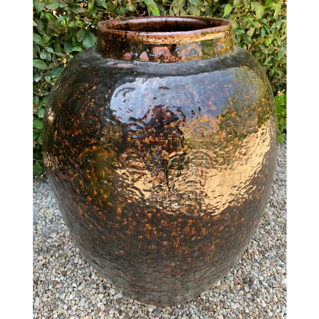 Ceramic Chinese Glazed Terracotta Urn For Sale - Image 7 of 11