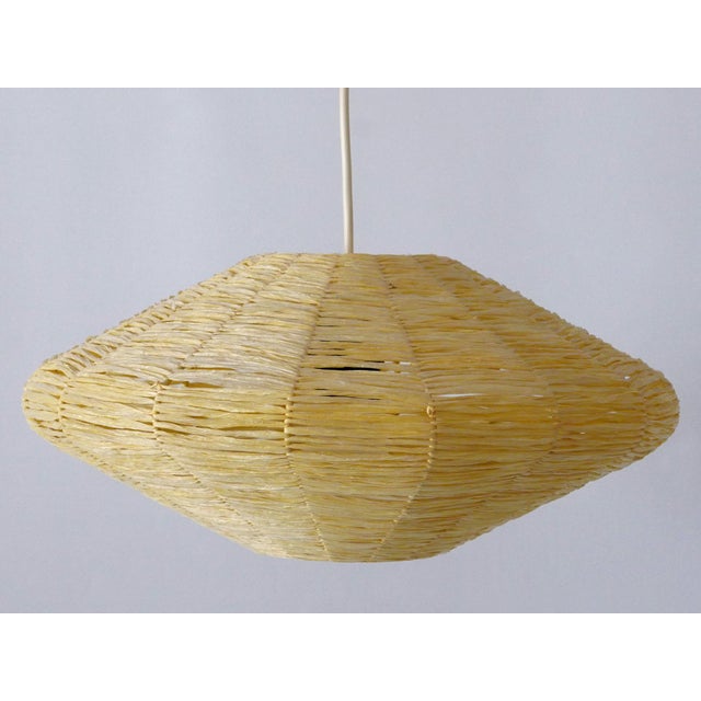 Mid-Century Modern Raffia Bast Pendant Lamp or Hanging Light, Germany, 1970s For Sale - Image 9 of 18