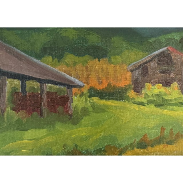 This landscape oil painting was painted onsite, "en plein air" in Bath County, Virginia, near the Cowpasture River. The...