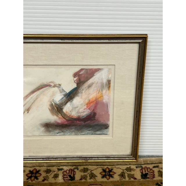Abstract Nancy Willis Berlin Nude Signed Pastel/Oil on Paper, Circa 1985 For Sale - Image 3 of 11