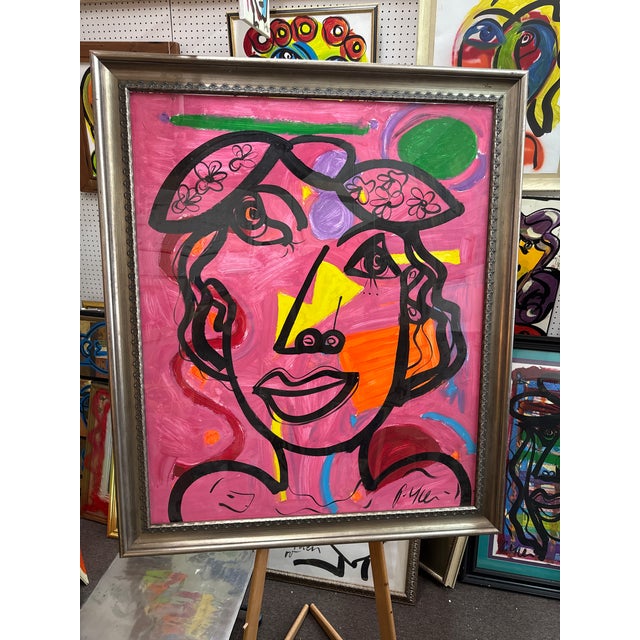 Outstanding Monumental Painting by Peter Robert Keil (born 1942) This piece is very large depicting a Picasso Esque Cubist...