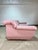 Vintage Post Modern Pink Leather Sculptural 3 Seat Leather Sofa. High quality soft and thick top grain leather in a light...