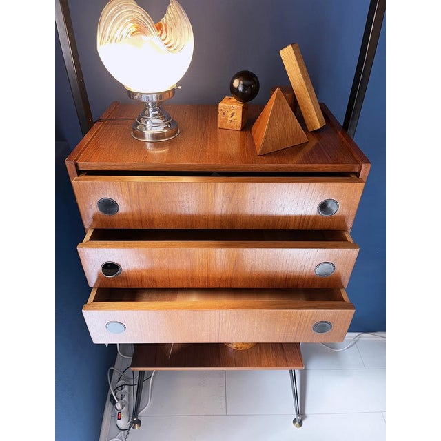1950s Teak Floor-to-Ceiling Bookcase, 1960s For Sale - Image 5 of 6