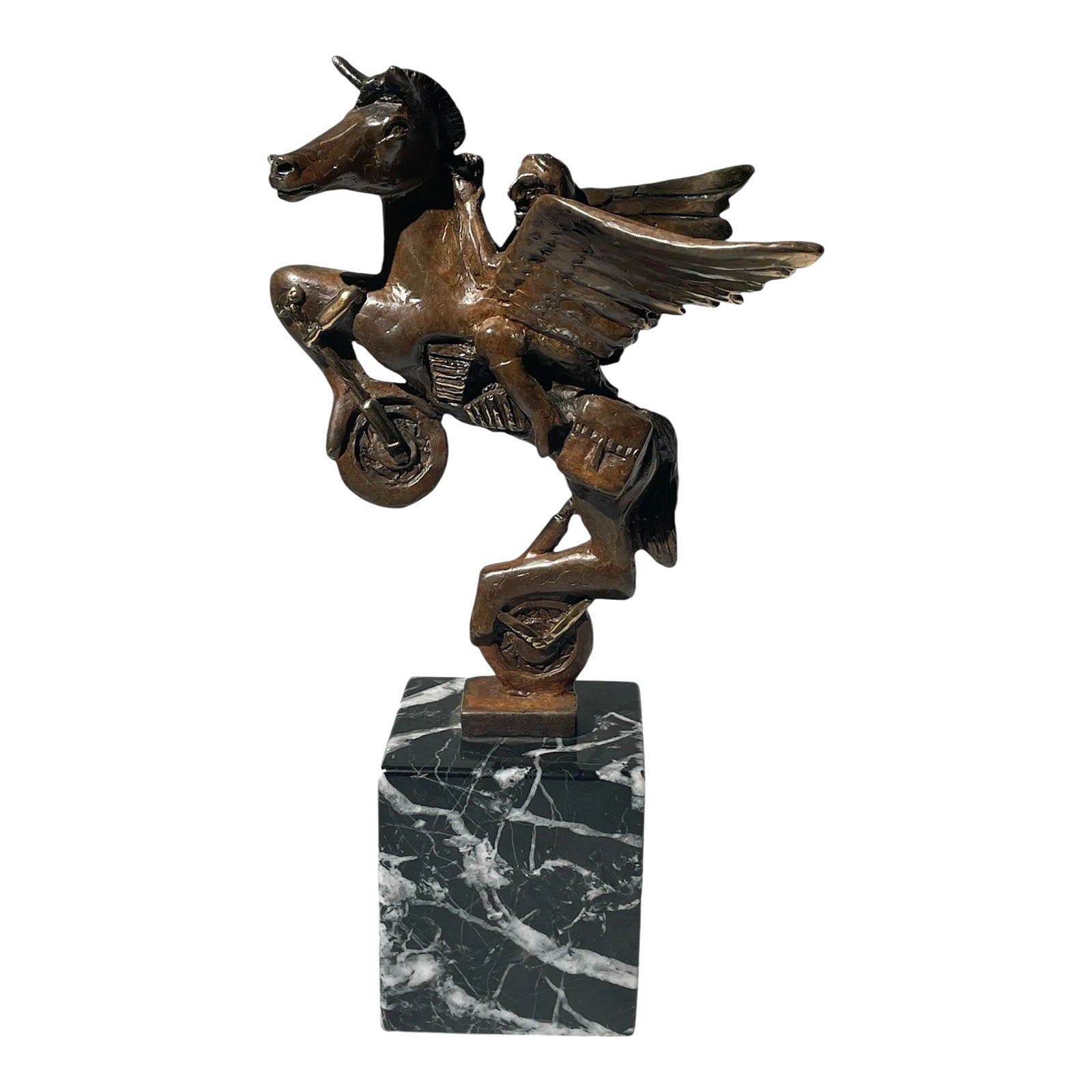 Mythical Motorcycle Bronze Sculpture “Iron Horse” by Jeff Tritel