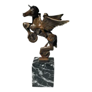 Mythical Motorcycle Bronze Sculpture “Iron Horse” by Jeff Tritel