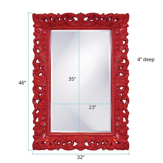 2020s Barcelona Mirror - Glossy Red For Sale - Image 5 of 6