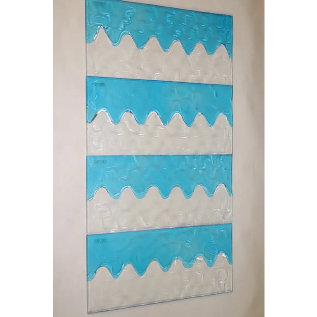 Itre "Laguna" 1990s Murano Hand Cast Glass Set of 4 Panels For Sale - Image 4 of 13