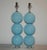 Matched pair of hand blown three ball glass table lamps by Joe Cariati in SKY BLUE. Such a soft, elegant color. These...